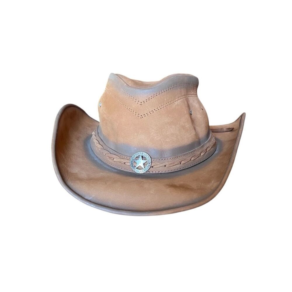 Bullhide Brown Leather Western Cowboy Hat